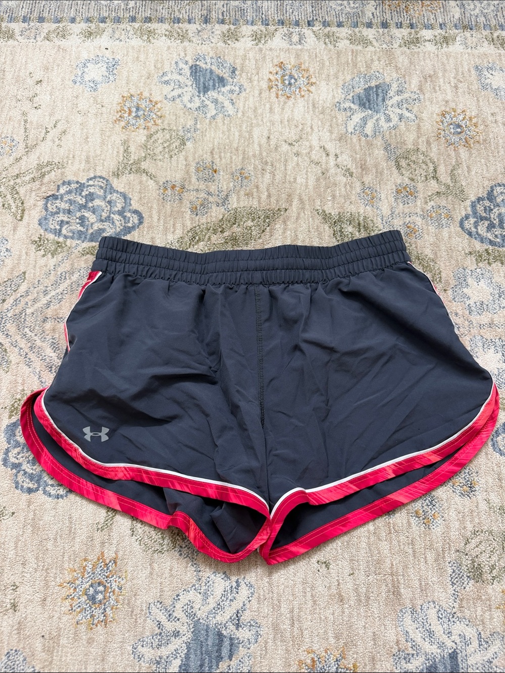 Under Armour Women's Gray Athletic Shorts with Pink Trim